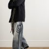 Y2K Wide-Leg Distressed Printed Jeans - OU Y2K Wide-Leg Distressed Printed Jeans - OU