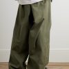 Wide-Leg Cotton-Twill Trousers - BK Wide-Leg Cotton-Twill Trousers - BK