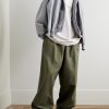Wide-Leg Cotton-Twill Trousers - OU Wide-Leg Cotton-Twill Trousers - OU