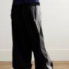 Wide-Leg Layered Striped Tech-Jersey and Shell Track Pants - FR Wide-Leg Layered Striped Tech-Jersey and Shell Track Pants - FR