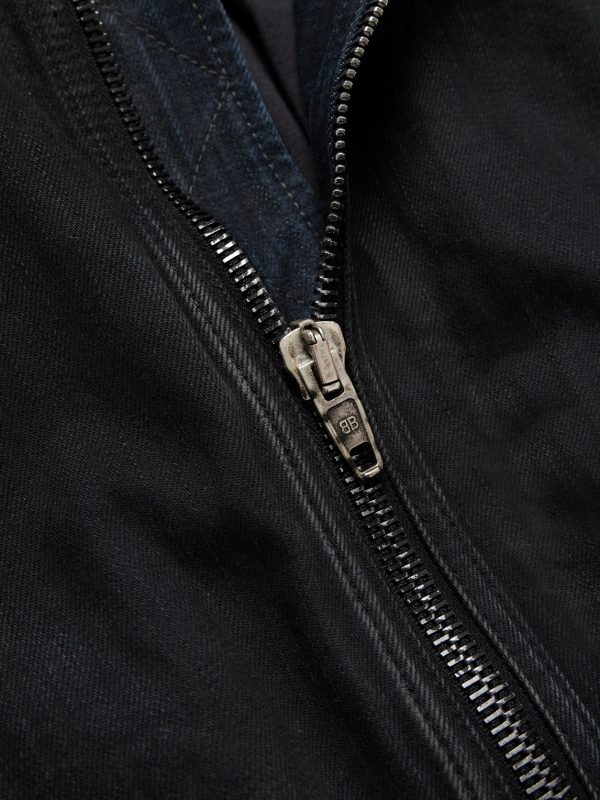 Distressed Padded Denim Bomber Jacket - CU Distressed Padded Denim Bomber Jacket - CU