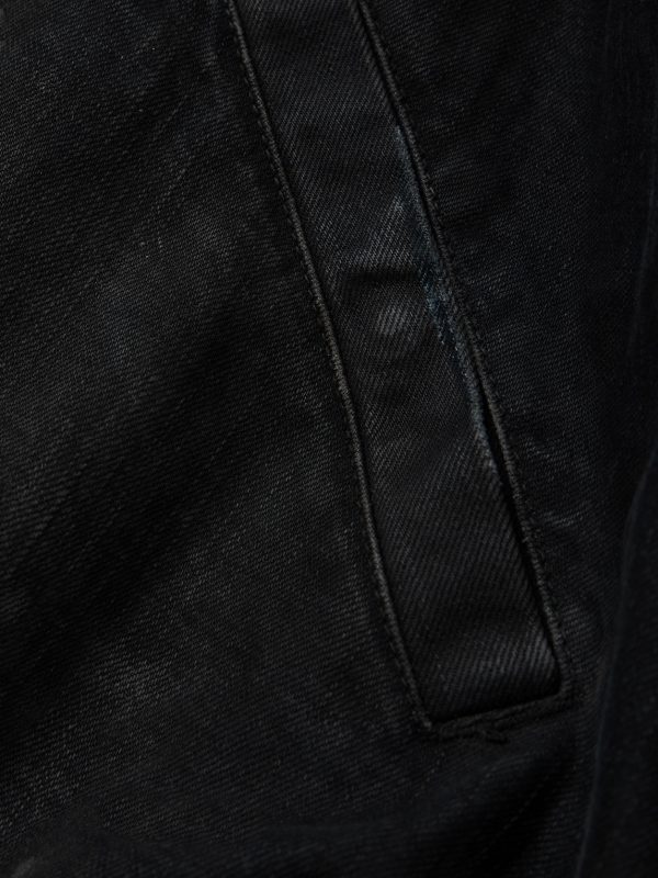 Distressed Padded Denim Bomber Jacket - E1 Distressed Padded Denim Bomber Jacket - E1
