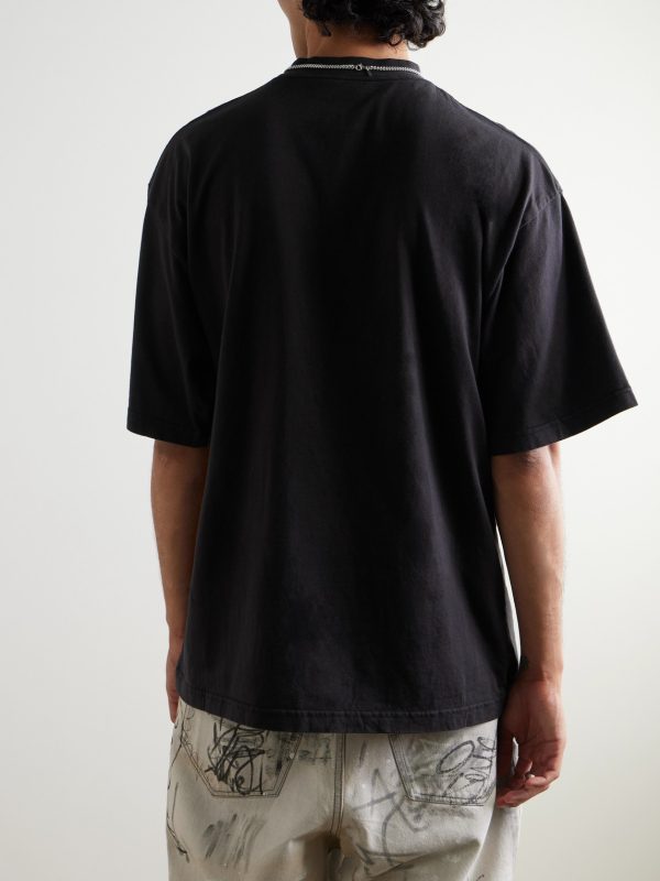 Oversized Logo-Print Cotton-Jersey T-Shirt - BK Oversized Logo-Print Cotton-Jersey T-Shirt - BK