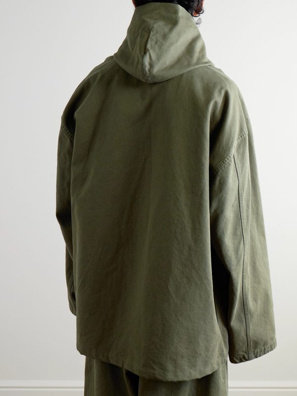 Cotton-Canvas Hooded Jacket - BK