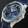 Master Control Automatic Chronograph 40mm Stainless Steel and Leather Watch, Ref. No. Q4138480 - FR