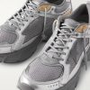 Lightstar Rubber-Trimmed Metallic Leather and Mesh Sneakers - CU