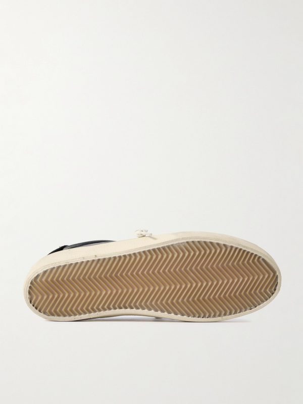 Soul-Star Suede-Trimmed Distressed Leather Sneakers - E1 Soul-Star Suede-Trimmed Distressed Leather Sneakers - E1