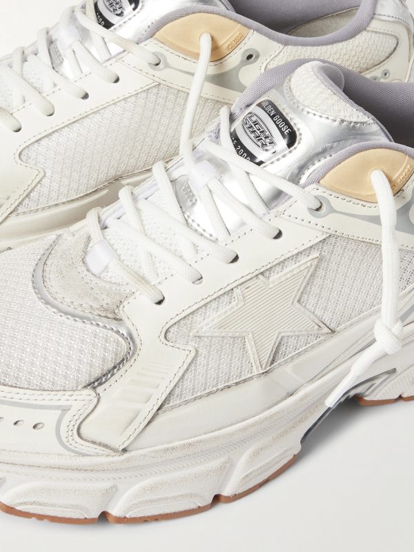 Lightstar Rubber-Trimmed Leather and Mesh Sneakers - CU
