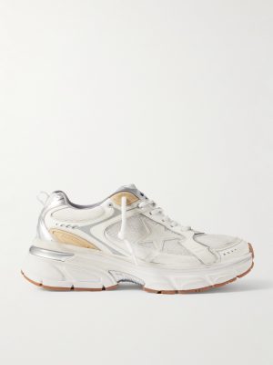 Lightstar Rubber-Trimmed Leather and Mesh Sneakers