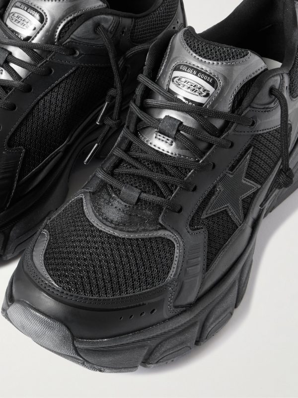 Lightstar Rubber-Trimmed Leather and Mesh Sneakers - CU Lightstar Rubber-Trimmed Leather and Mesh Sneakers - CU