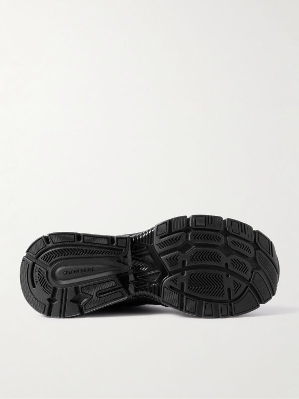 Lightstar Rubber-Trimmed Leather and Mesh Sneakers - E1 Lightstar Rubber-Trimmed Leather and Mesh Sneakers - E1