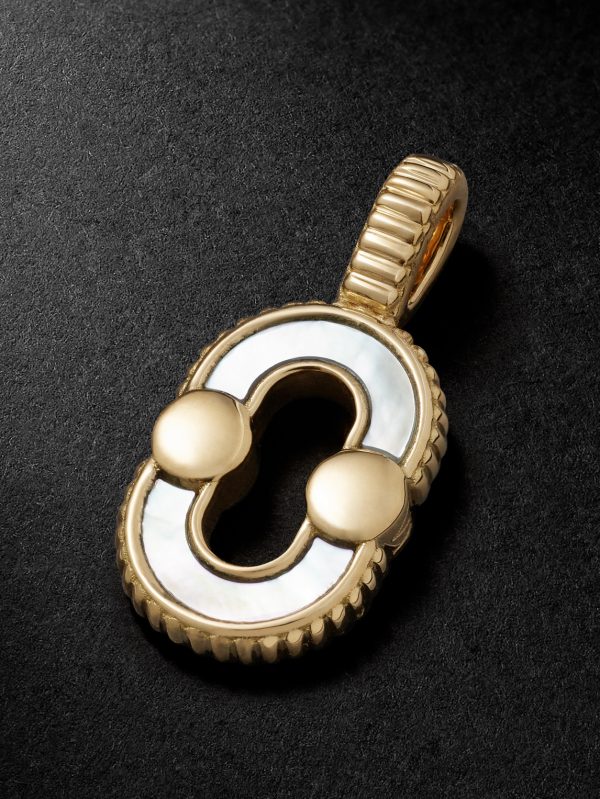 Magnetic 18-Karat Gold, Malachite and Mother-of-Pearl Pendant - CU Magnetic 18-Karat Gold, Malachite and Mother-of-Pearl Pendant - CU
