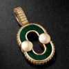 Magnetic 18-Karat Gold, Malachite and Mother-of-Pearl Pendant Magnetic 18-Karat Gold, Malachite and Mother-of-Pearl Pendant