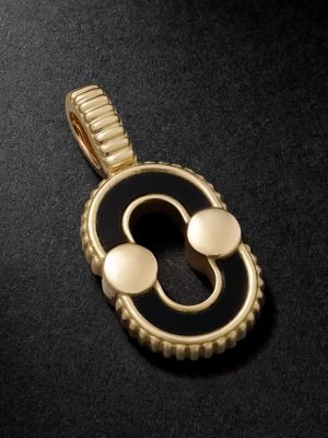 Magnetic 18-Karat Gold, Onyx and Mother-of-Pearl Pendant Magnetic 18-Karat Gold, Onyx and Mother-of-Pearl Pendant