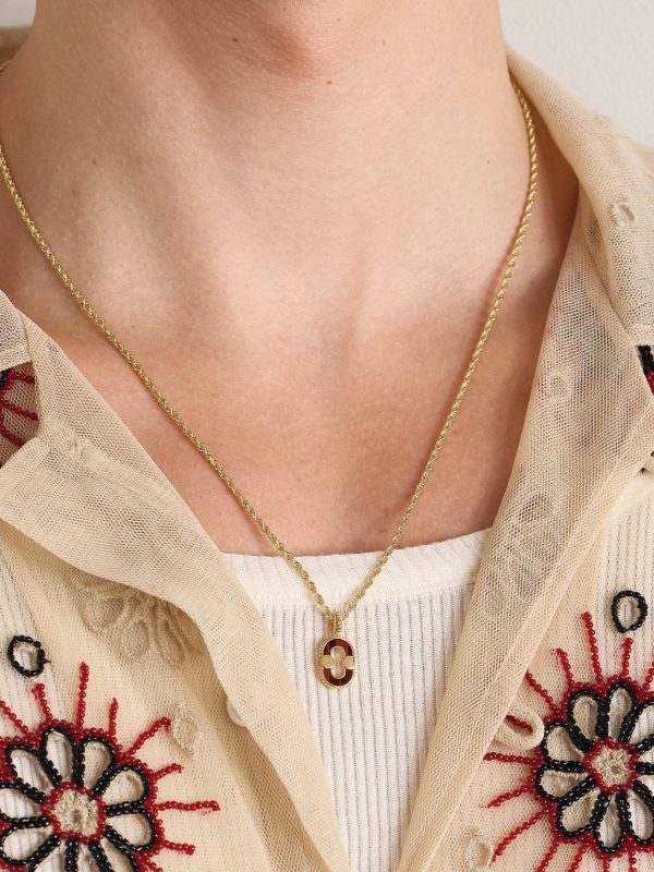 Magnetic 18-Karat Gold, Bull's Eye and Mother-of-Pearl Pendant - FR Magnetic 18-Karat Gold, Bull's Eye and Mother-of-Pearl Pendant - FR