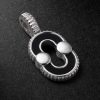 Magnetic 18-Karat White Gold, Onyx and Mother-of-Pearl Pendant Magnetic 18-Karat White Gold, Onyx and Mother-of-Pearl Pendant