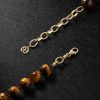 14-Karat Gold, Tiger's Eye and Diamond Necklace - BK