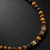 14-Karat Gold, Tiger's Eye and Diamond Necklace