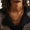 14-Karat Gold, Tiger's Eye and Diamond Necklace - OU