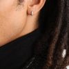 14-Karat Gold Diamond Single Hoop Earring - FR 14-Karat Gold Diamond Single Hoop Earring - FR
