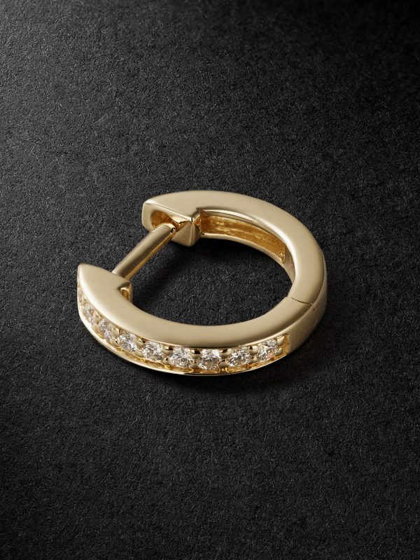 14-Karat Gold Diamond Single Hoop Earring 14-Karat Gold Diamond Single Hoop Earring