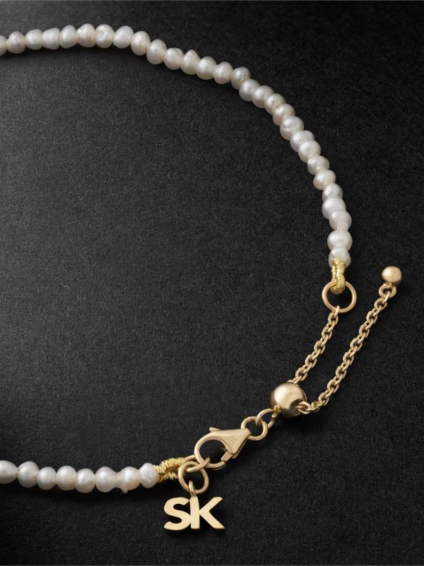 Infinite 18-Karat Gold Pearl Beaded Bracelet - BK