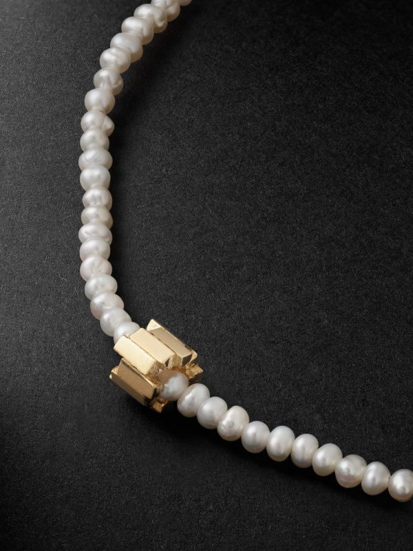 Infinite 18-Karat Gold Pearl Beaded Bracelet - CU