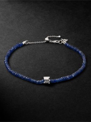 Infinite 18-Karat White Gold Sapphire Beaded Bracelet