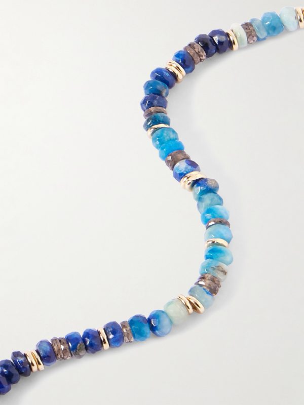 Night Owl Gold-Plated Spinel, Apatite and Ethiopian Opal Beaded Necklace - CU