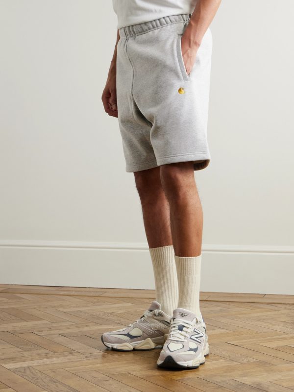 Chase Straight-Leg Logo-Embroidered Cotton-Blend Jersey Shorts - FR Chase Straight-Leg Logo-Embroidered Cotton-Blend Jersey Shorts - FR