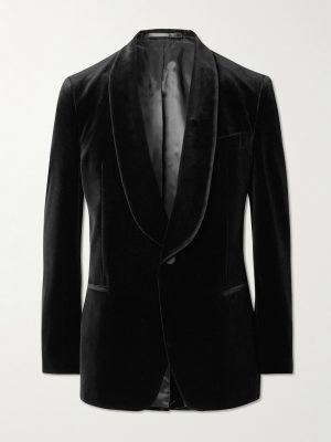 Slim-Fit Shawl-Collar Cotton-Velvet Tuxedo Jacket Slim-Fit Shawl-Collar Cotton-Velvet Tuxedo Jacket