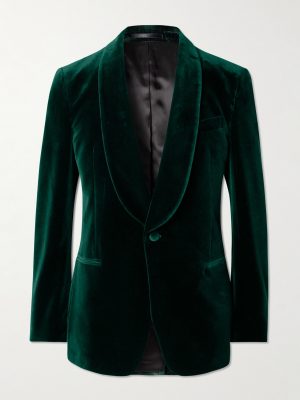 Slim-Fit Shawl-Collar Cotton-Velvet Tuxedo Jacket Slim-Fit Shawl-Collar Cotton-Velvet Tuxedo Jacket