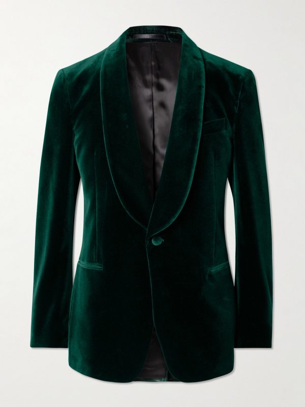 Slim-Fit Shawl-Collar Cotton-Velvet Tuxedo Jacket Slim-Fit Shawl-Collar Cotton-Velvet Tuxedo Jacket