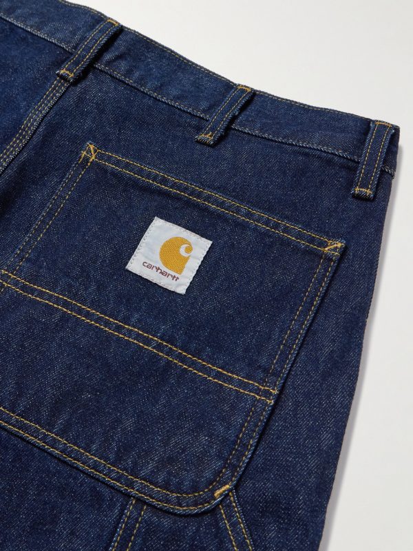 Single Knee Straight-Leg Logo-Appliquéd Jeans - CU