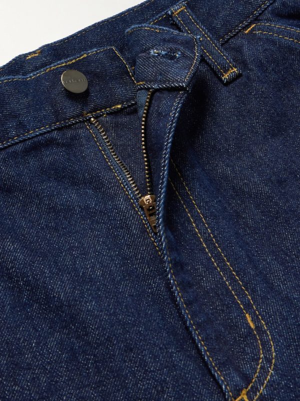 Single Knee Straight-Leg Logo-Appliquéd Jeans - E1