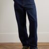 Single Knee Straight-Leg Logo-Appliquéd Jeans - FR