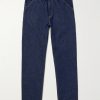 Single Knee Straight-Leg Logo-Appliquéd Jeans