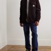 Single Knee Straight-Leg Logo-Appliquéd Jeans - OU