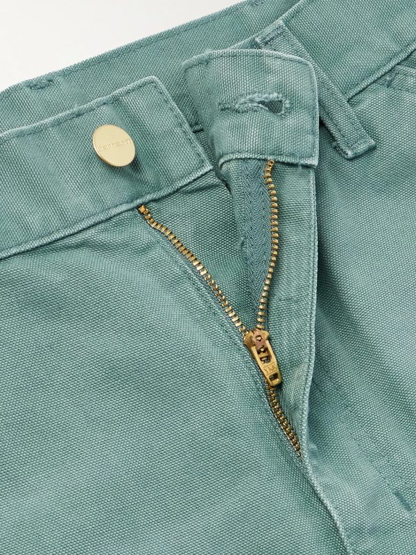 Double Knee Wide-Leg Organic Cotton-Canvas Carpenter Trousers - E1