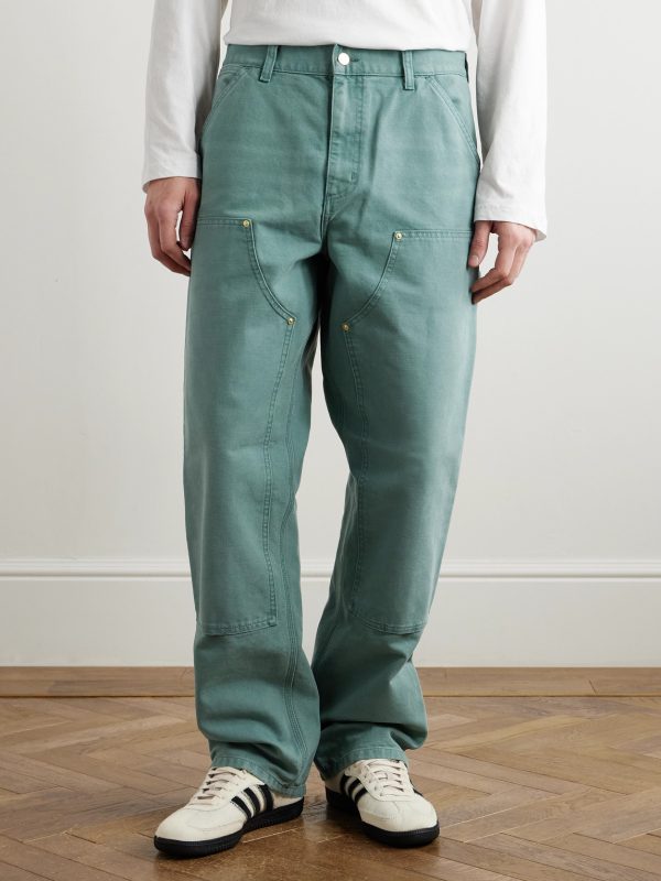 Double Knee Wide-Leg Organic Cotton-Canvas Carpenter Trousers - FR
