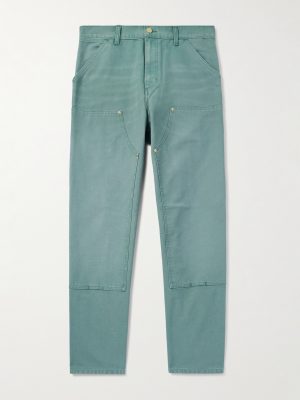 Double Knee Wide-Leg Organic Cotton-Canvas Carpenter Trousers