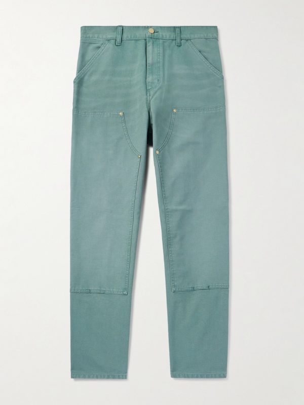 Double Knee Wide-Leg Organic Cotton-Canvas Carpenter Trousers