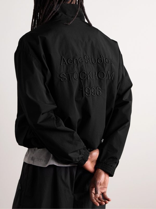 Olandios Logo-Embroidered Cotton and Nylon-Blend Bomber Jacket - BK Olandios Logo-Embroidered Cotton and Nylon-Blend Bomber Jacket - BK