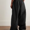 Wide-Leg Cotton and Nylon-Blend Trousers - BK Wide-Leg Cotton and Nylon-Blend Trousers - BK
