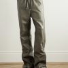 Straight-Leg Zip-Detailed Leather Drawstring Trousers - FR Straight-Leg Zip-Detailed Leather Drawstring Trousers - FR