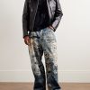 Wide-Leg Printed Jeans - OU