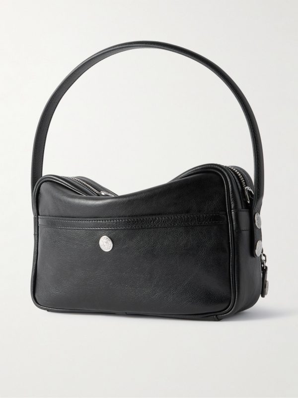 Camero Small Textured-Leather Messenger Bag - BK