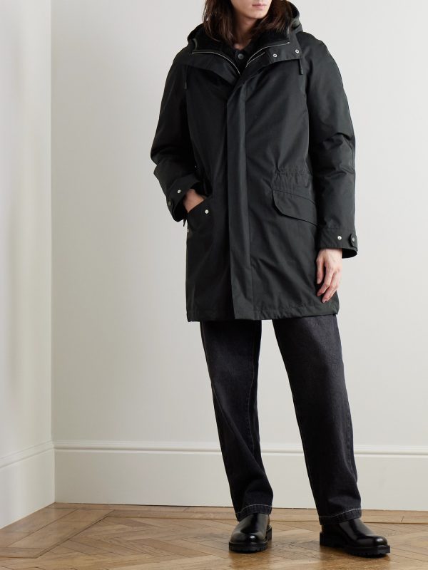 Cotton-Blend Twill Parka with Detachable Shearling Liner - OU Cotton-Blend Twill Parka with Detachable Shearling Liner - OU
