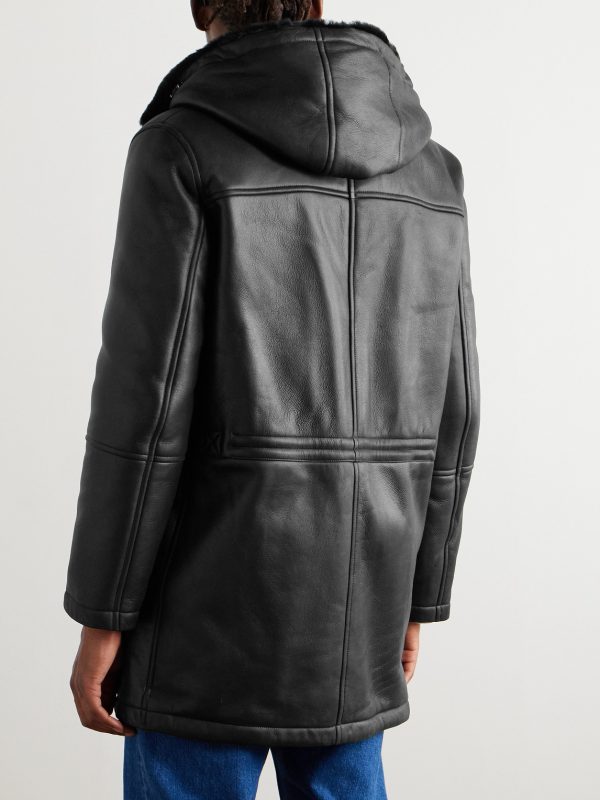 Shearling Hooded Coat - BK Shearling Hooded Coat - BK