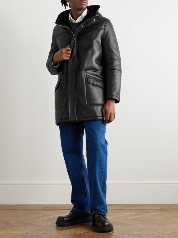 Shearling Hooded Coat - OU Shearling Hooded Coat - OU